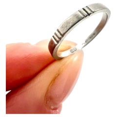 Antique 1920s, Platinum Stamped Band Ring, Wedding Band