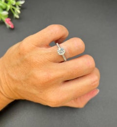 Antike, 1920er Runde 1,38 Karat Diamant Single Stone Set in New Platinum Mount