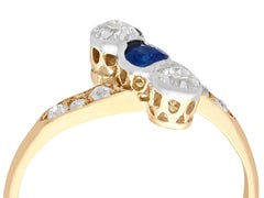 1920s Sapphire and Diamond Yellow Gold Cocktail Ring