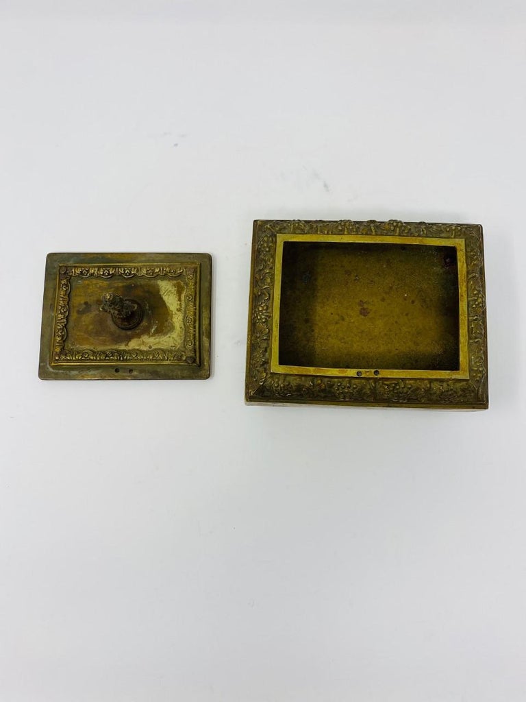 Antique 1920s Sculptural Bronze Box with Finial Lid For Sale at 1stDibs