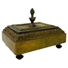 Antique 1920s Sculptural Bronze Box with Finial Lid