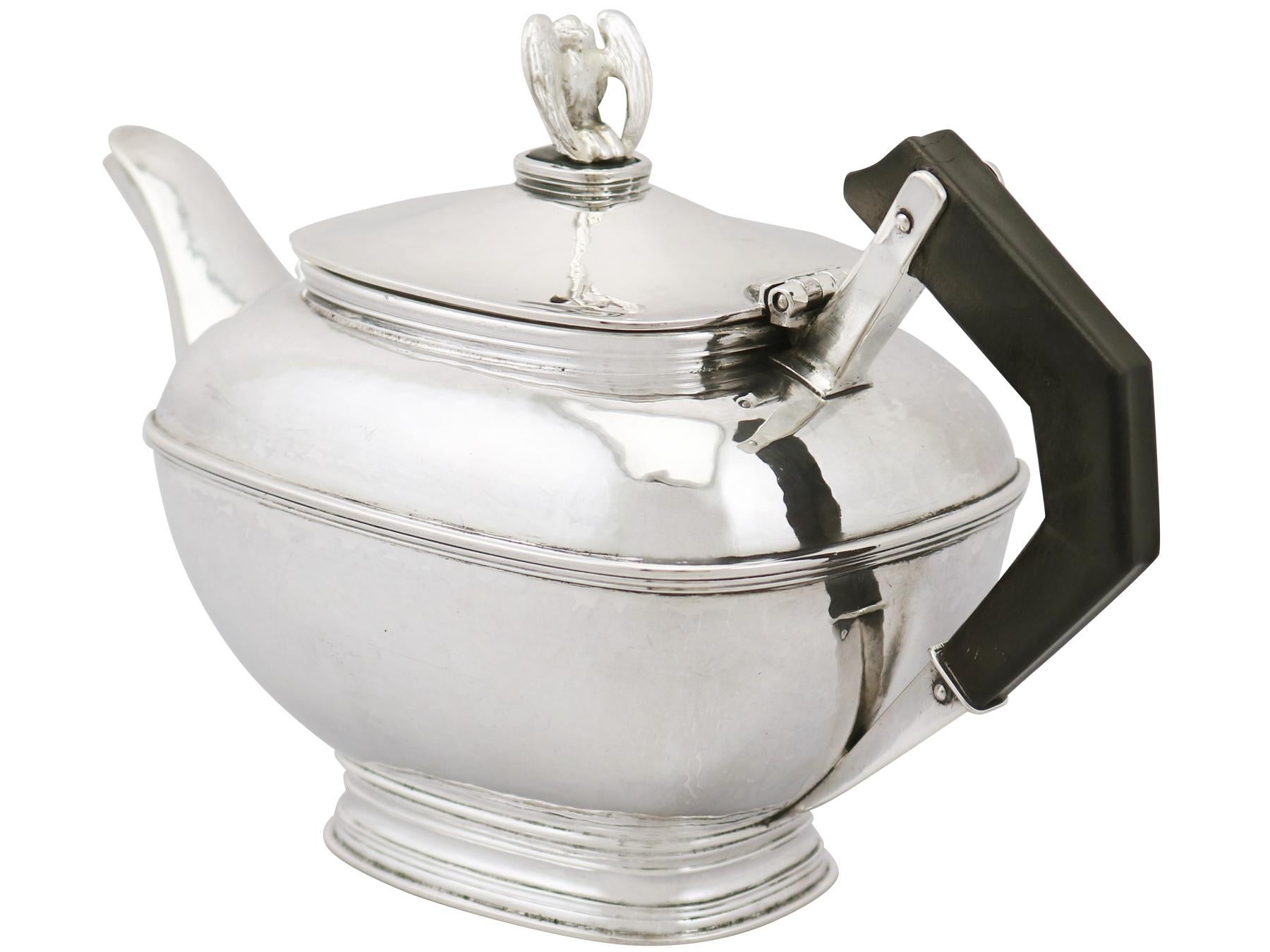 English Antique 1920s Sterling Silver Teapot by Omar Ramsden