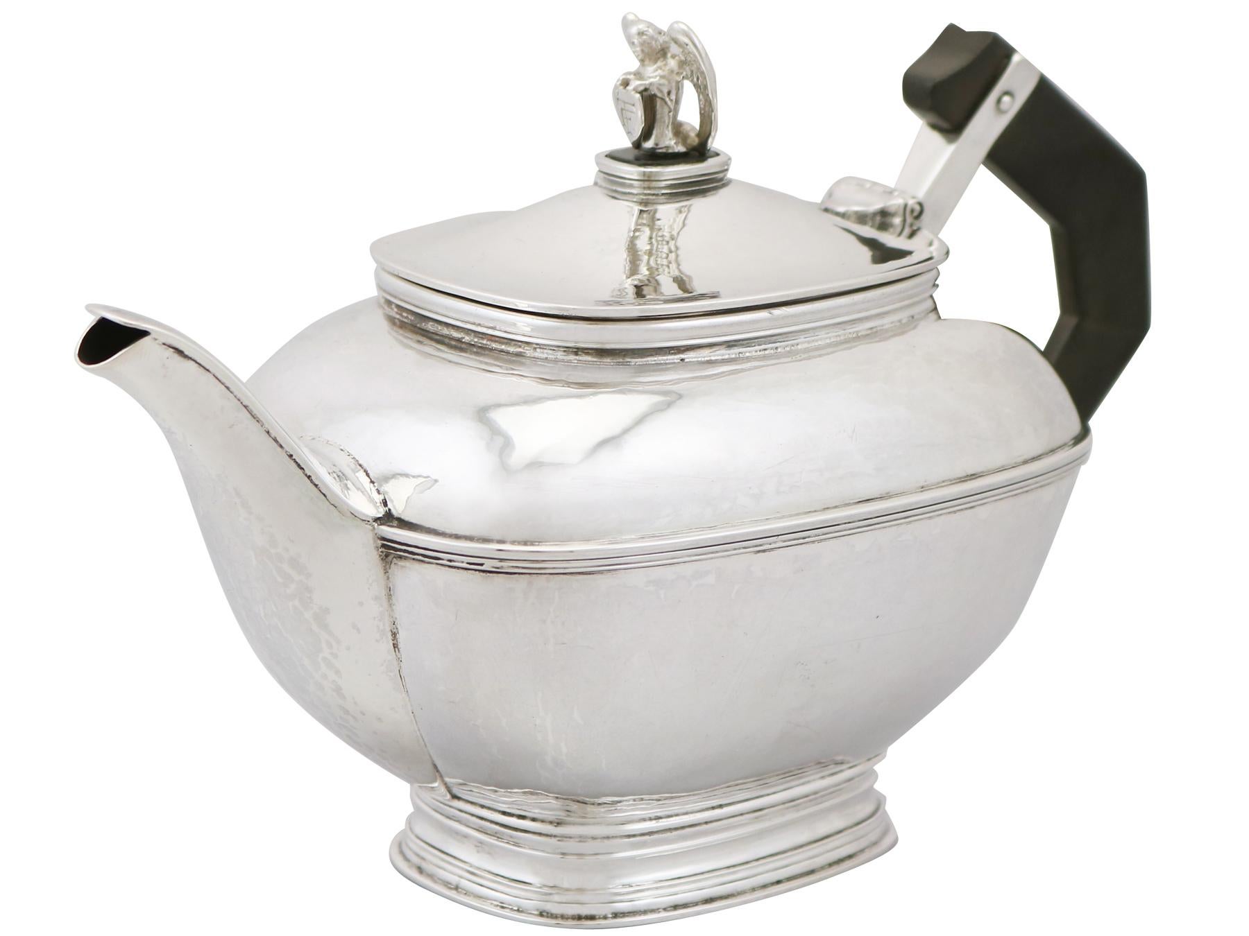 Other Antique 1920s Sterling Silver Teapot by Omar Ramsden