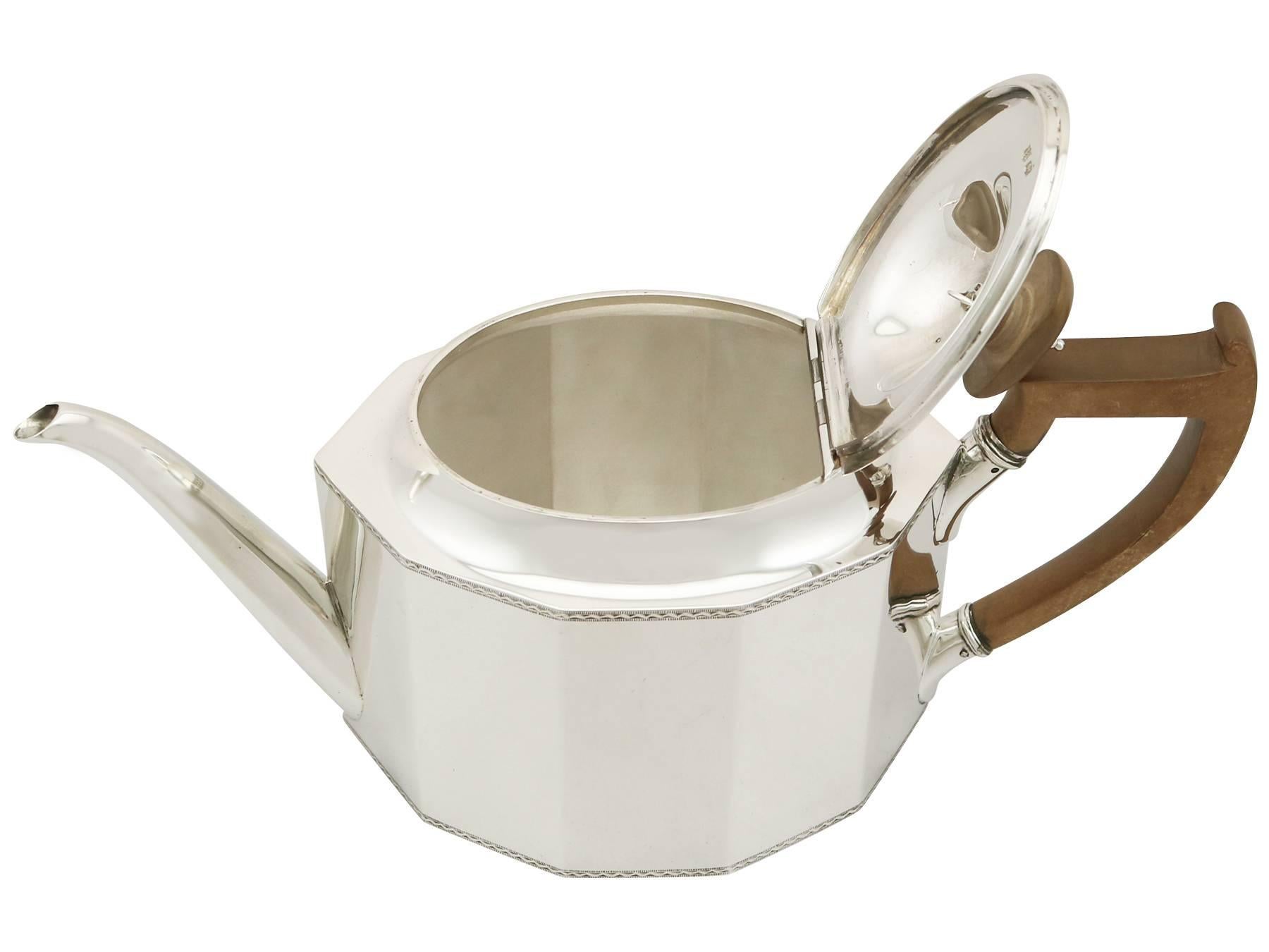 Antique 1920s Sterling Silver Teapot by Thomas Bradbury & Sons Ltd 1