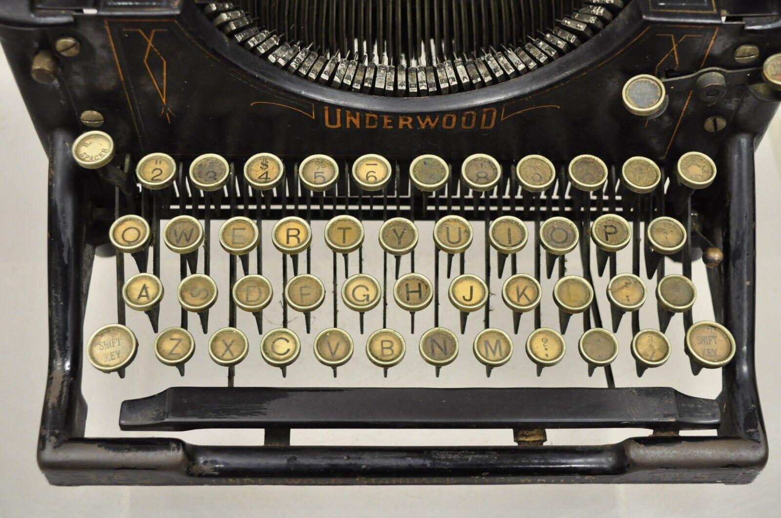 Antique 1920s Underwood Typewriter Standard Typewriter No. 5 2