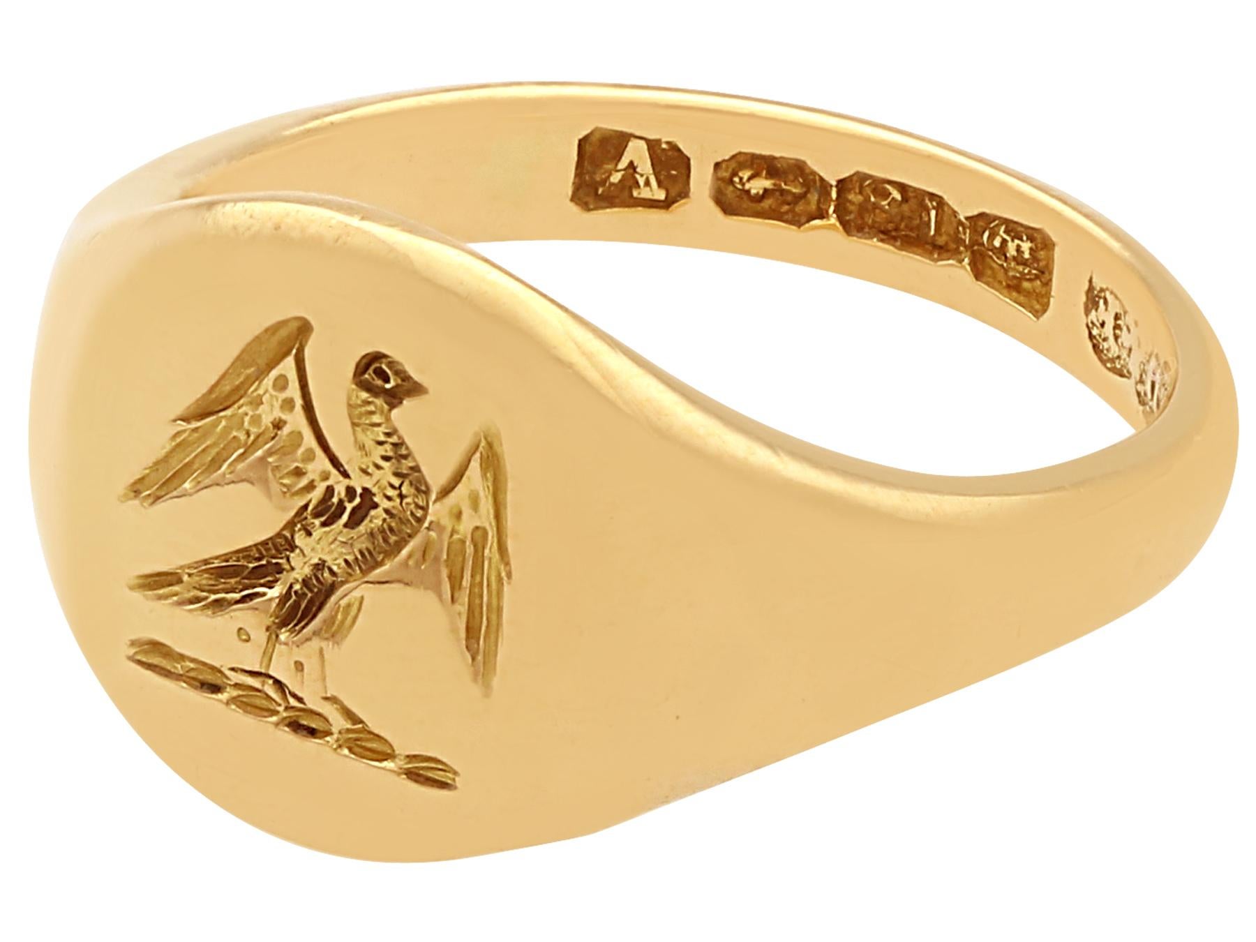 Antique 1920s Yellow Gold Signet Ring For Sale at 1stDibs | falcon ...