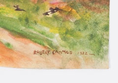 Antique 1922 New England Landscape Painting by Egbert Cadmus