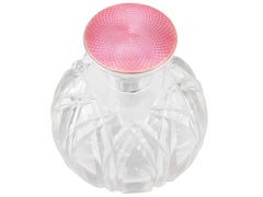 1922 Sterling Silver Cut Glass and Enamel Scent Bottle