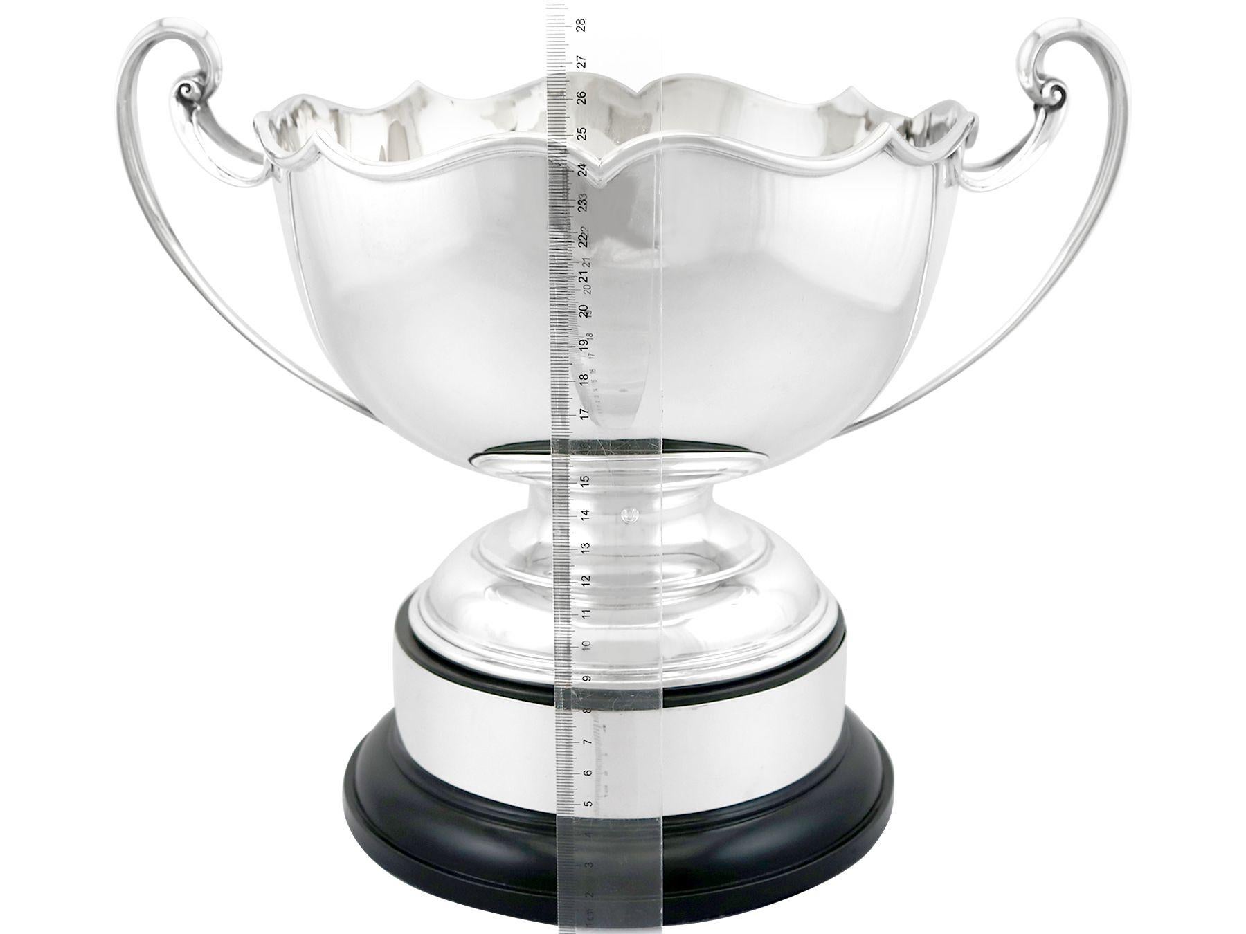 1920s Sterling Silver Presentation Bowl with Handles 4