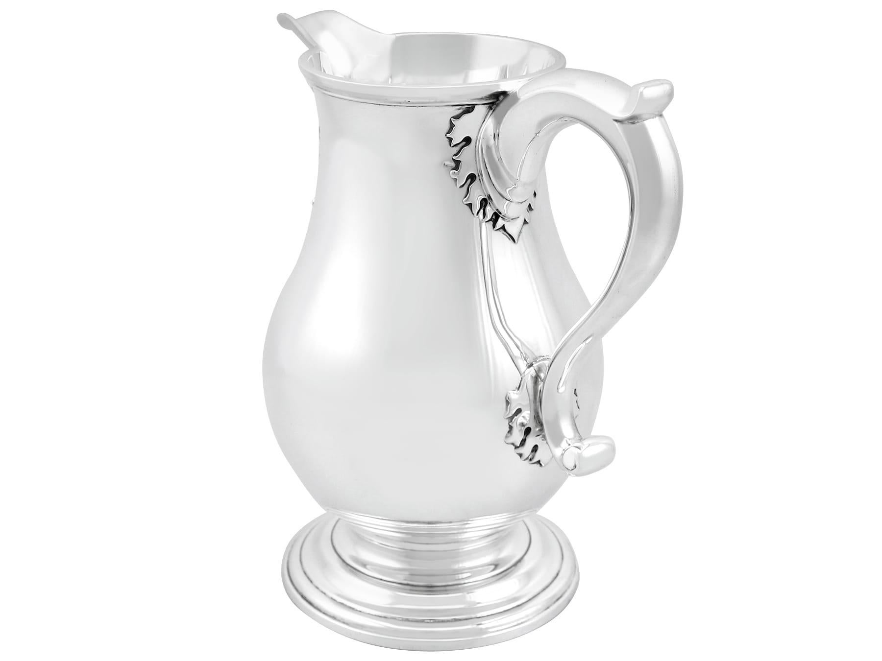 Early 20th Century Antique 1925 Sterling Silver Beer / Water Jug For Sale