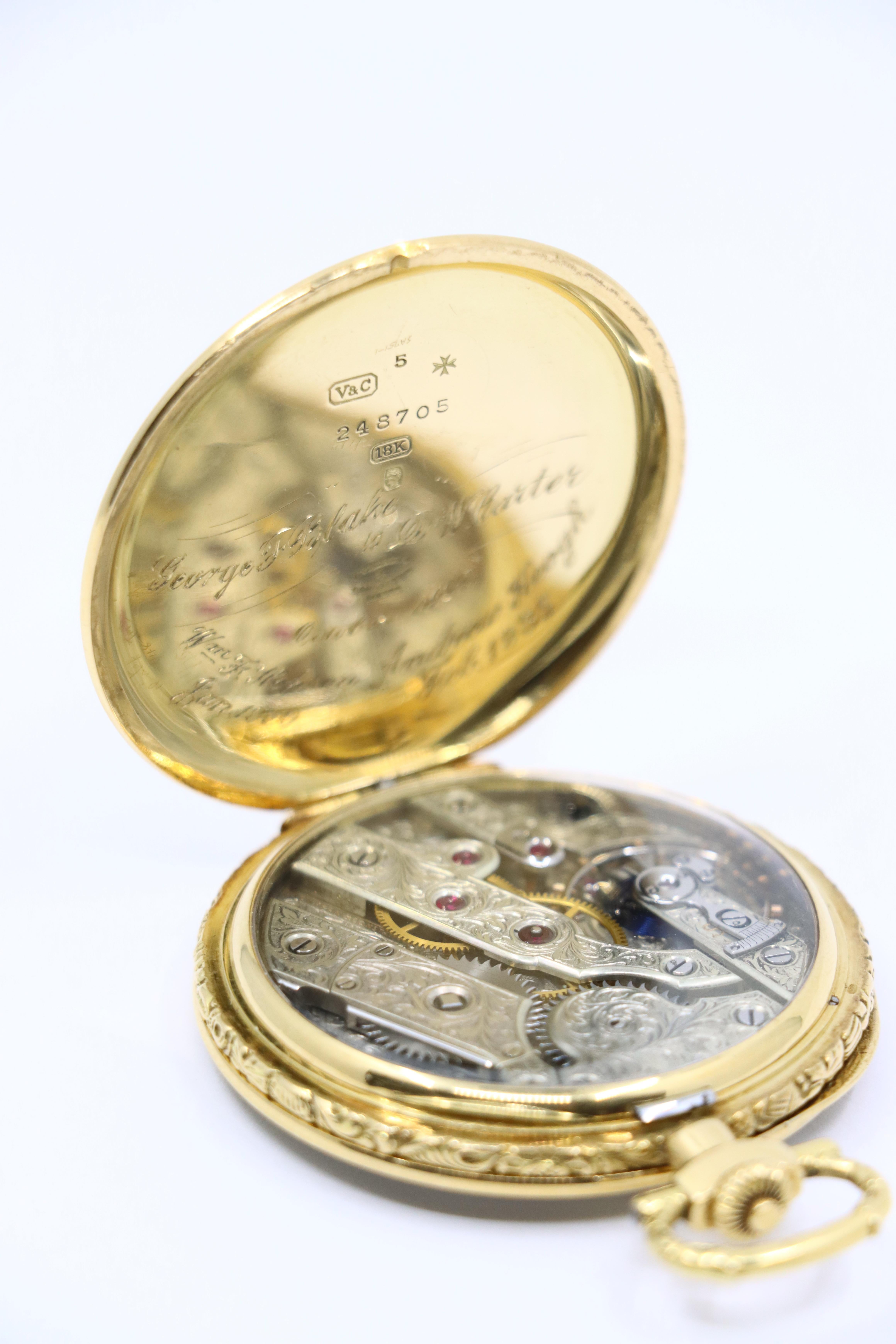 Antico orologio da tasca Vacheron & Constantin Geneve in oro 18 carati del 1925 in vendita 8