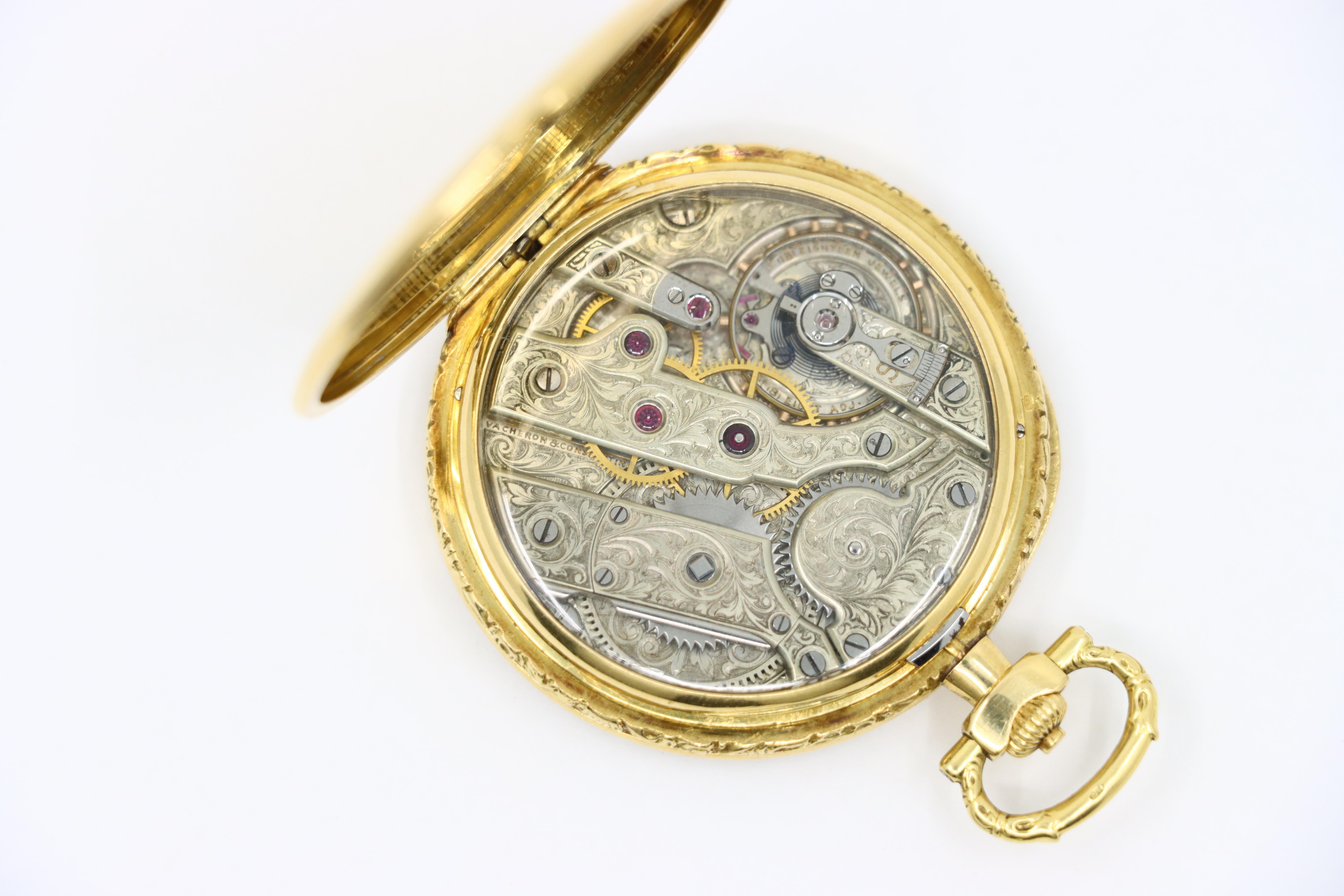 Antico orologio da tasca Vacheron & Constantin Geneve in oro 18 carati del 1925 in vendita 10