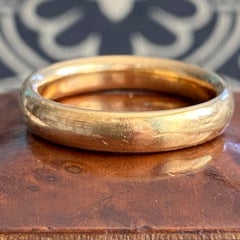 Antique 1927 22k Heavy Rounded Wedding Band Ring