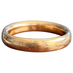 Antique 1927 22k Heavy Rounded Wedding Band Ring