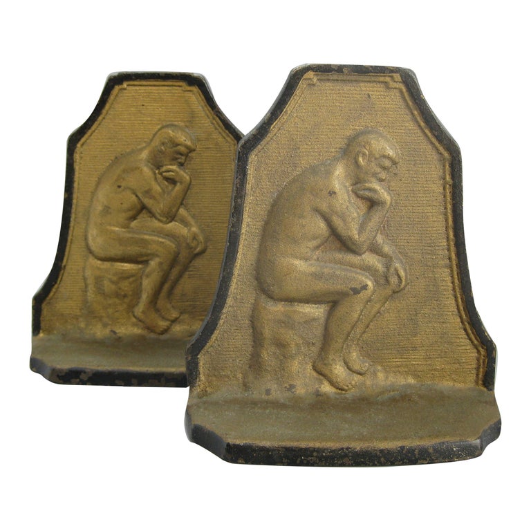 Antique 1929 Connecticut Foundry Cast Iron Rodin's "The Thinker