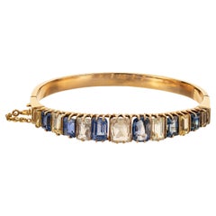 Antique 19.2kt Yellow Gold Bracelet with Blue 
Yellow Sapphires, 1960