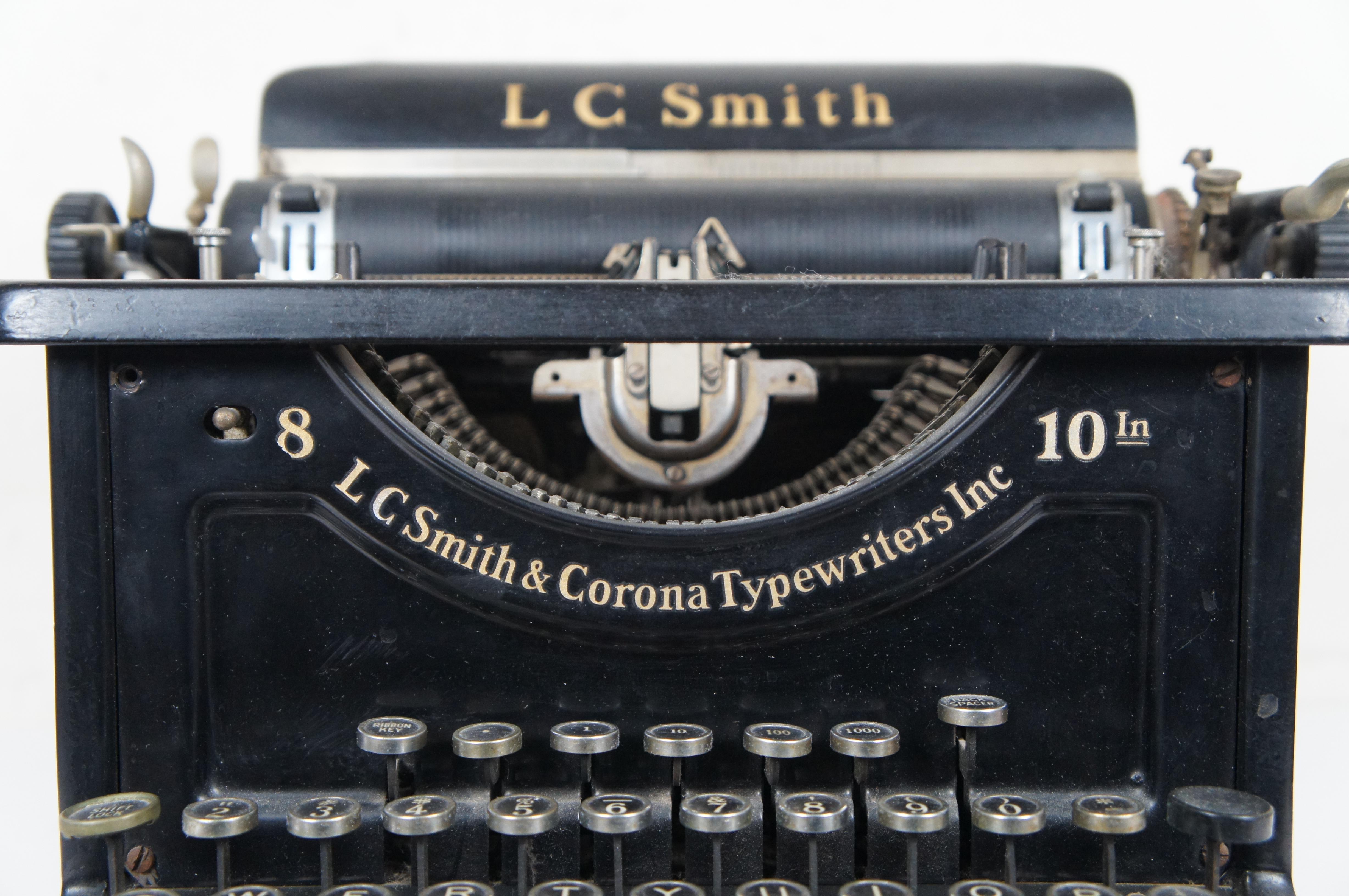 Mid-20th Century Antique 1930 LC Smith & Corona Standard & Silent No 8 Typewriter 15