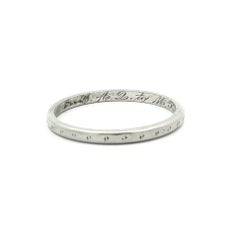 Antique 1930 Platinum 1.9mm Wheat Engraving Pattern Stack Band Ring sz 6.5