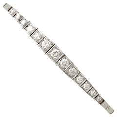 Antique 1930s 1.20 Carat Diamond and White Gold Bracelet