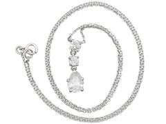 Antique 1930s 1.42 Carat Diamond White Gold Drop Necklace