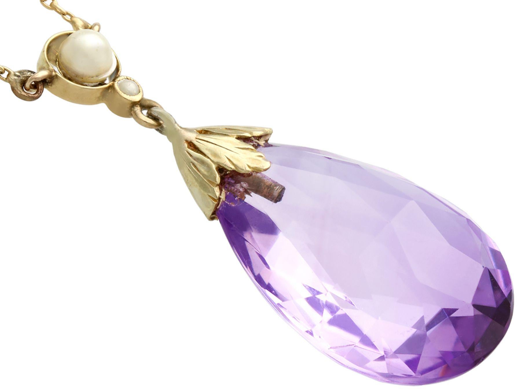exclusive 9ct yellow gold and amethyst necklace