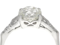 Antique 1930s 2.21 Carat Diamond and Platinum Solitaire Ring