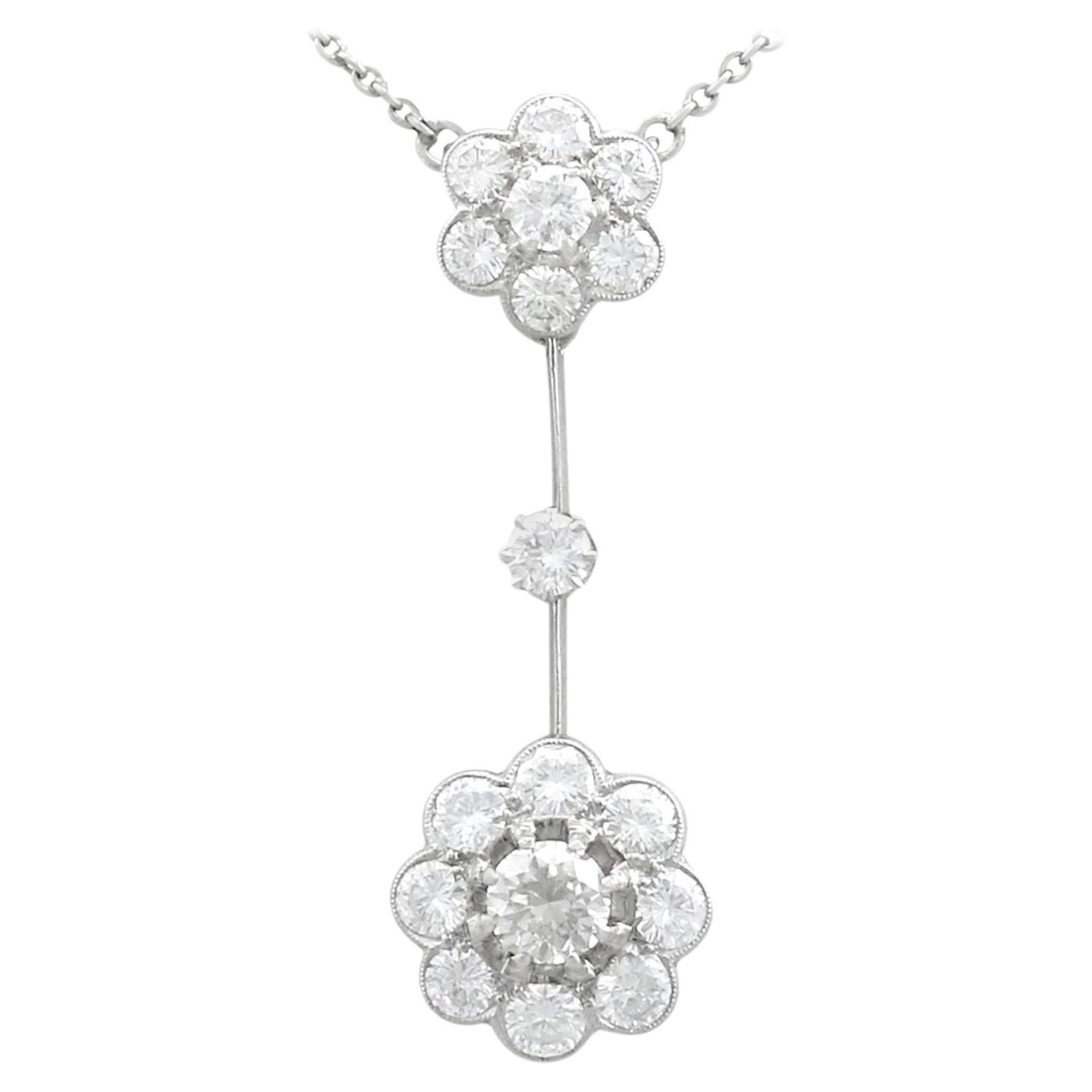 Antica collana di platino e diamanti da 2,75 carati del 1930