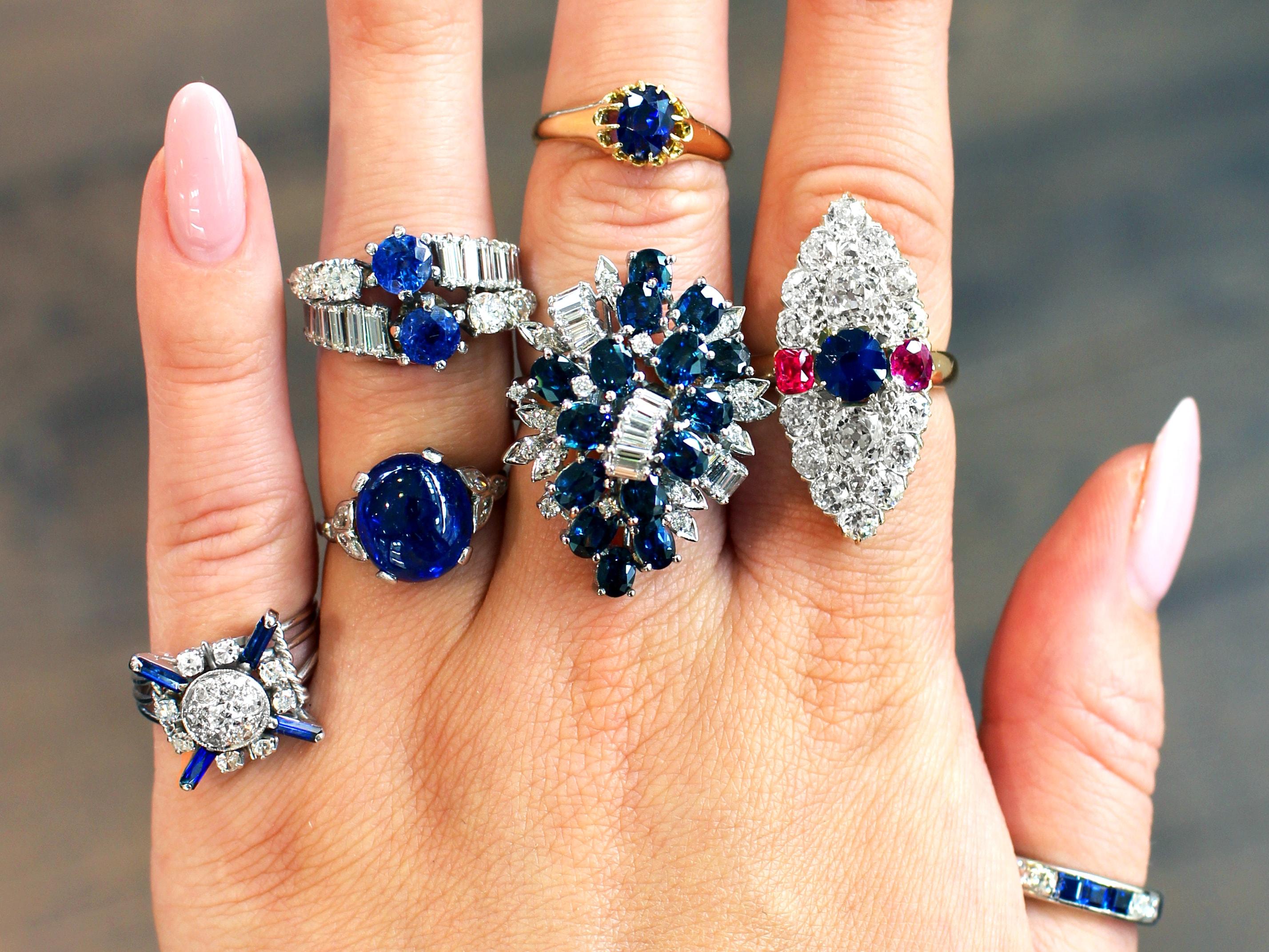 antique cabochon sapphire ring