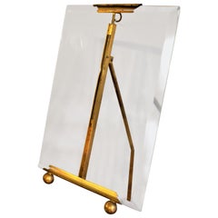 Antique 1930s Art Deco French Brass Beveled Glass Photo Frame Picture Holder Antique 1930s Art Deco French Brass Beveled Glass Photo Frame Picture Holder