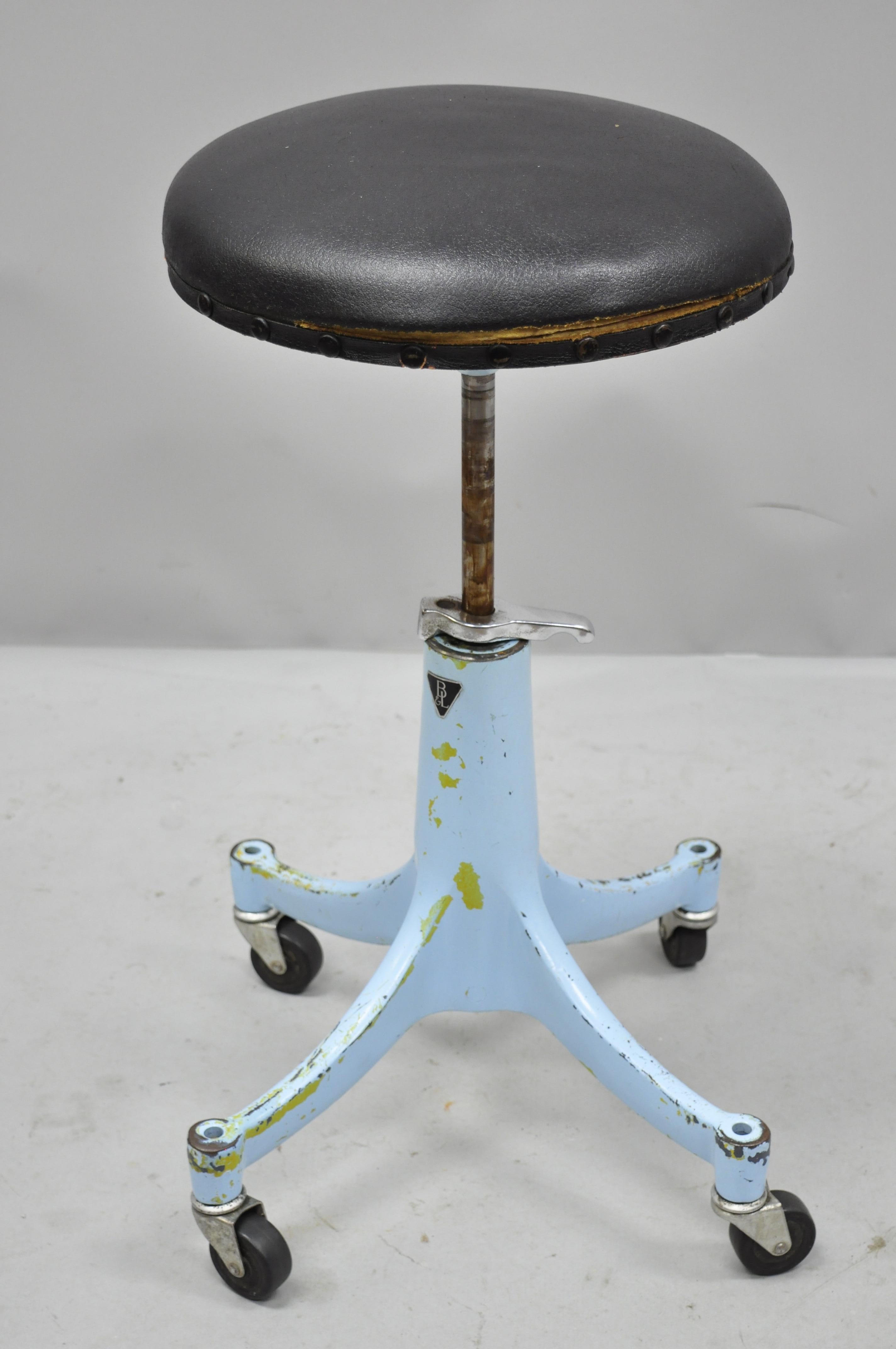 1930s medical stool on casters