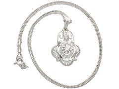 Antique Belgian Diamond and 18k White Gold Pendant
