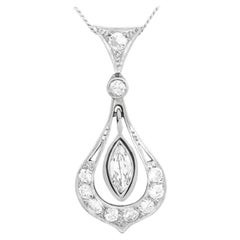 Antique 1930s Diamond and Platinum Pendant