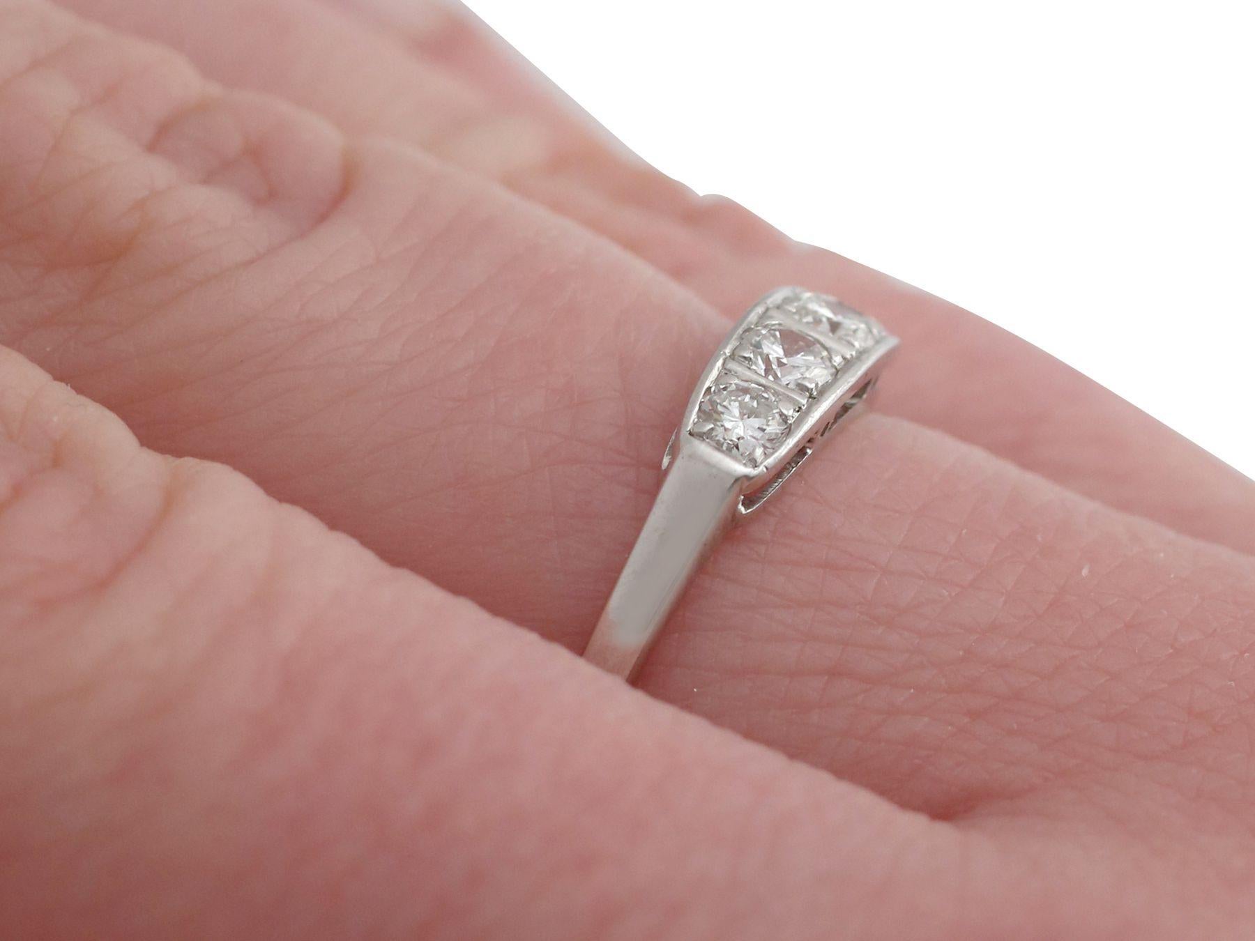 1930s Diamond and White Gold Four Stone Ring For Sale 1