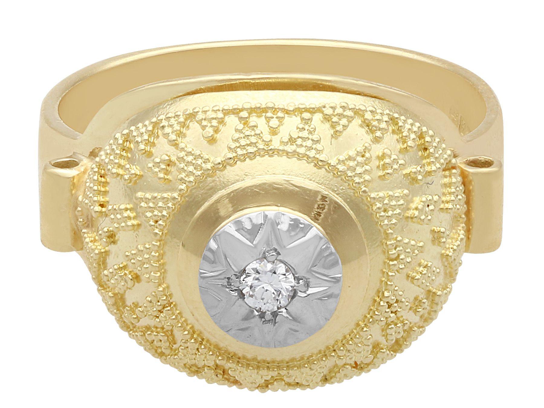 Bague cocktail ancienne en or jaune et diamants, années 1930 Excellent état - En vente à Jesmond, Newcastle Upon Tyne