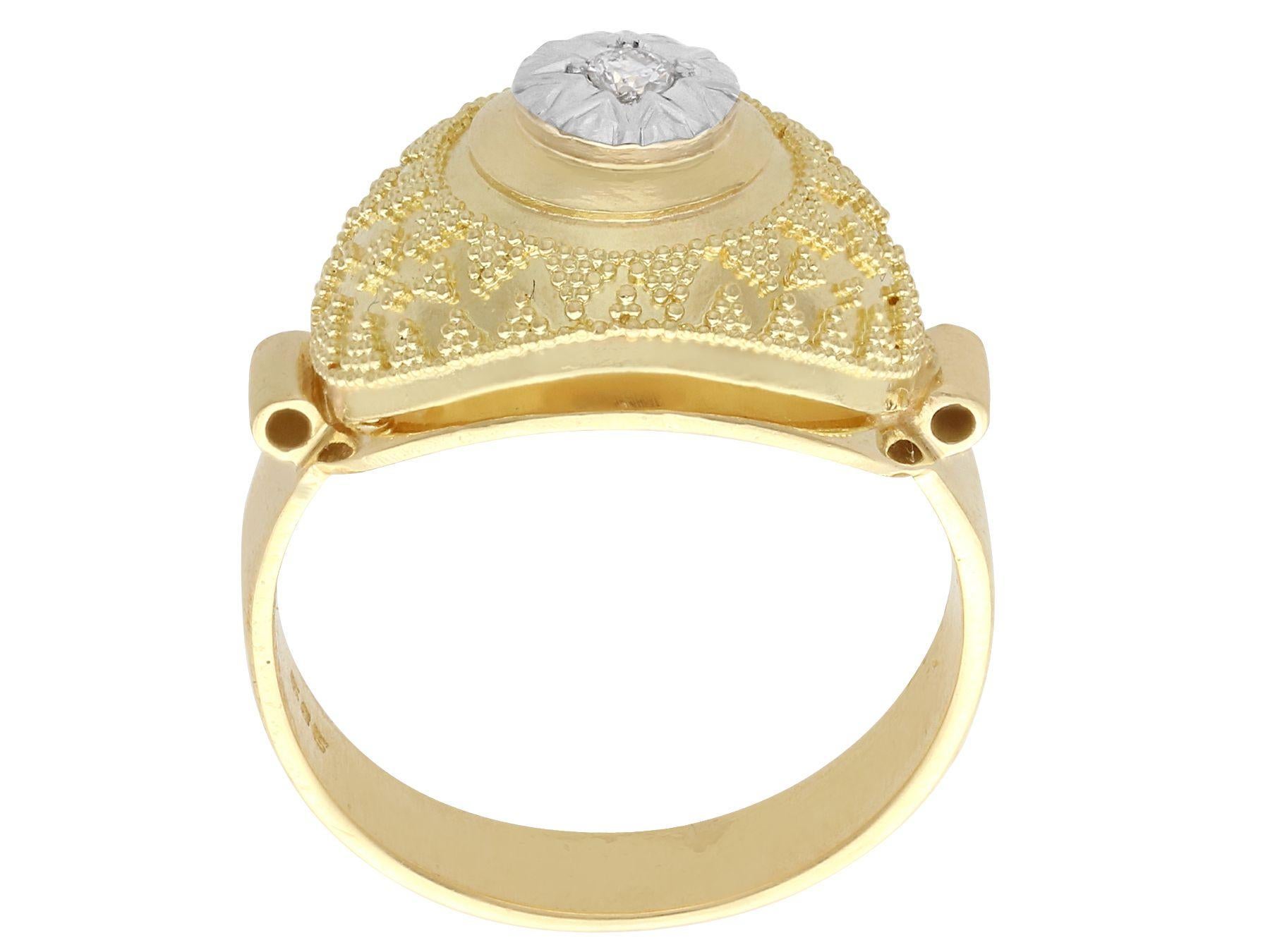 Bague cocktail ancienne en or jaune et diamants, années 1930 Pour femmes en vente