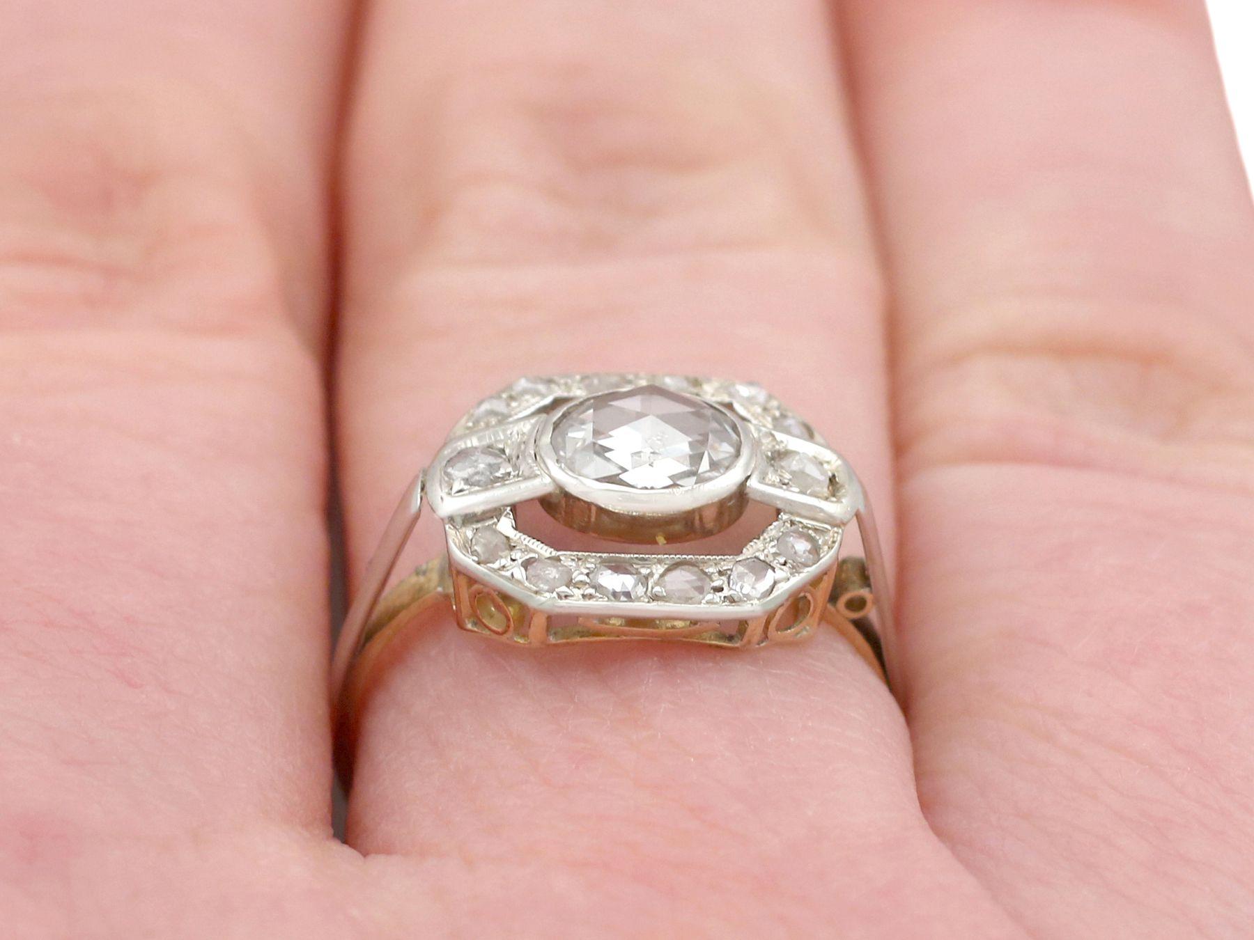 Antique 1930s Diamond and Yellow Gold Ring 5