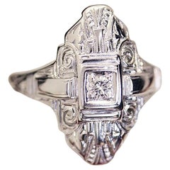Antique 1930s Diamond Gold Ring