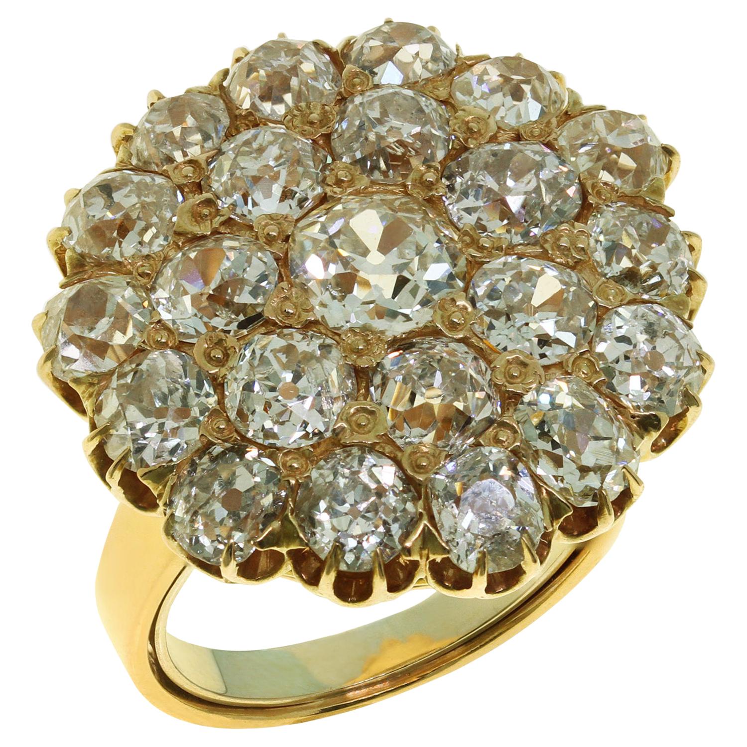 Antique 1930s Diamond Rose Gold Dress Ring