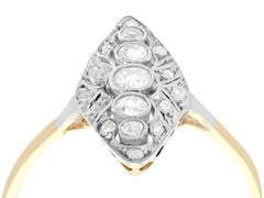 1930s Diamond Yellow Gold Marquise Engagement Ring