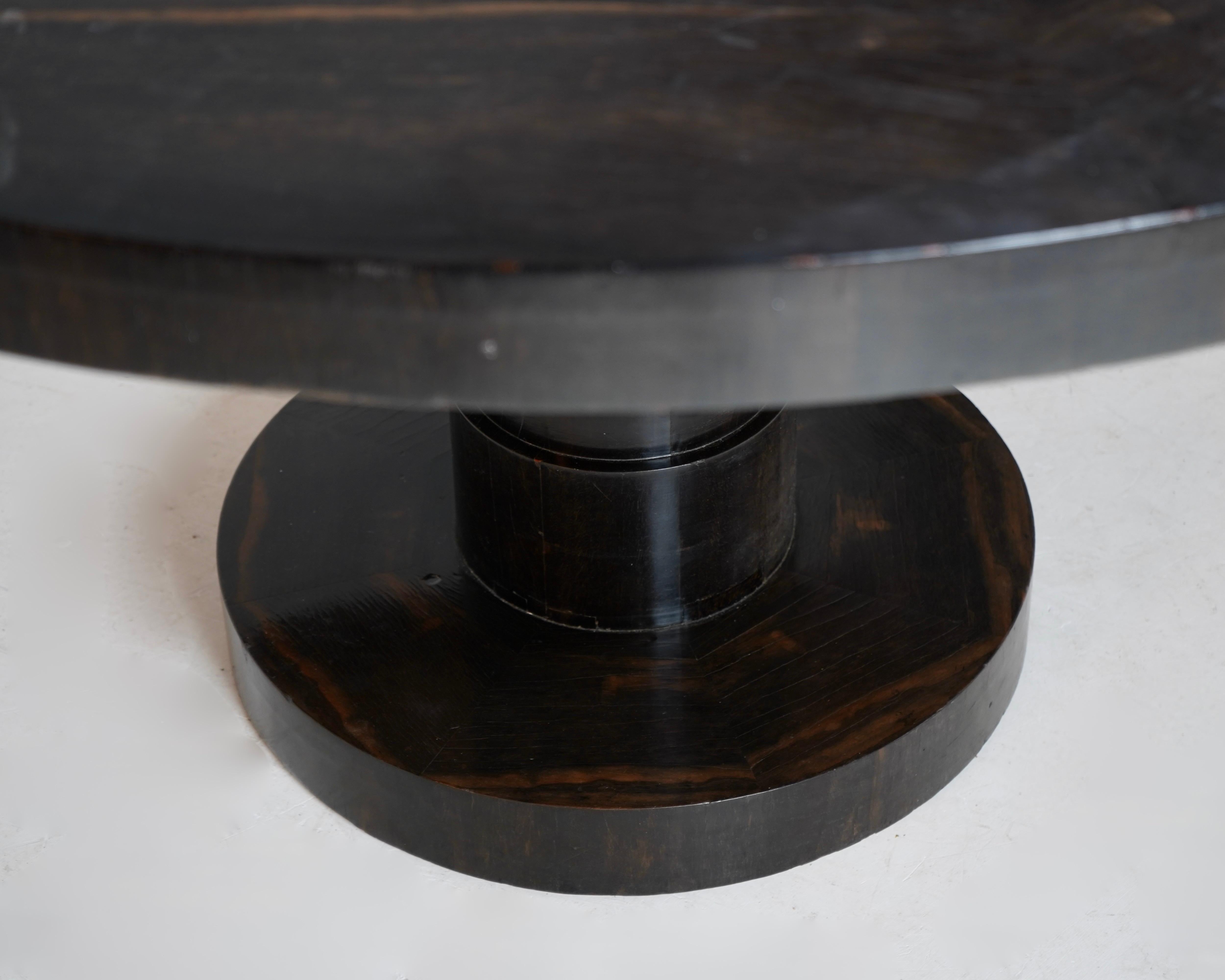 Antique 1930s Ebonised Pedestal Guéridon Hall Centre Dining Table 4