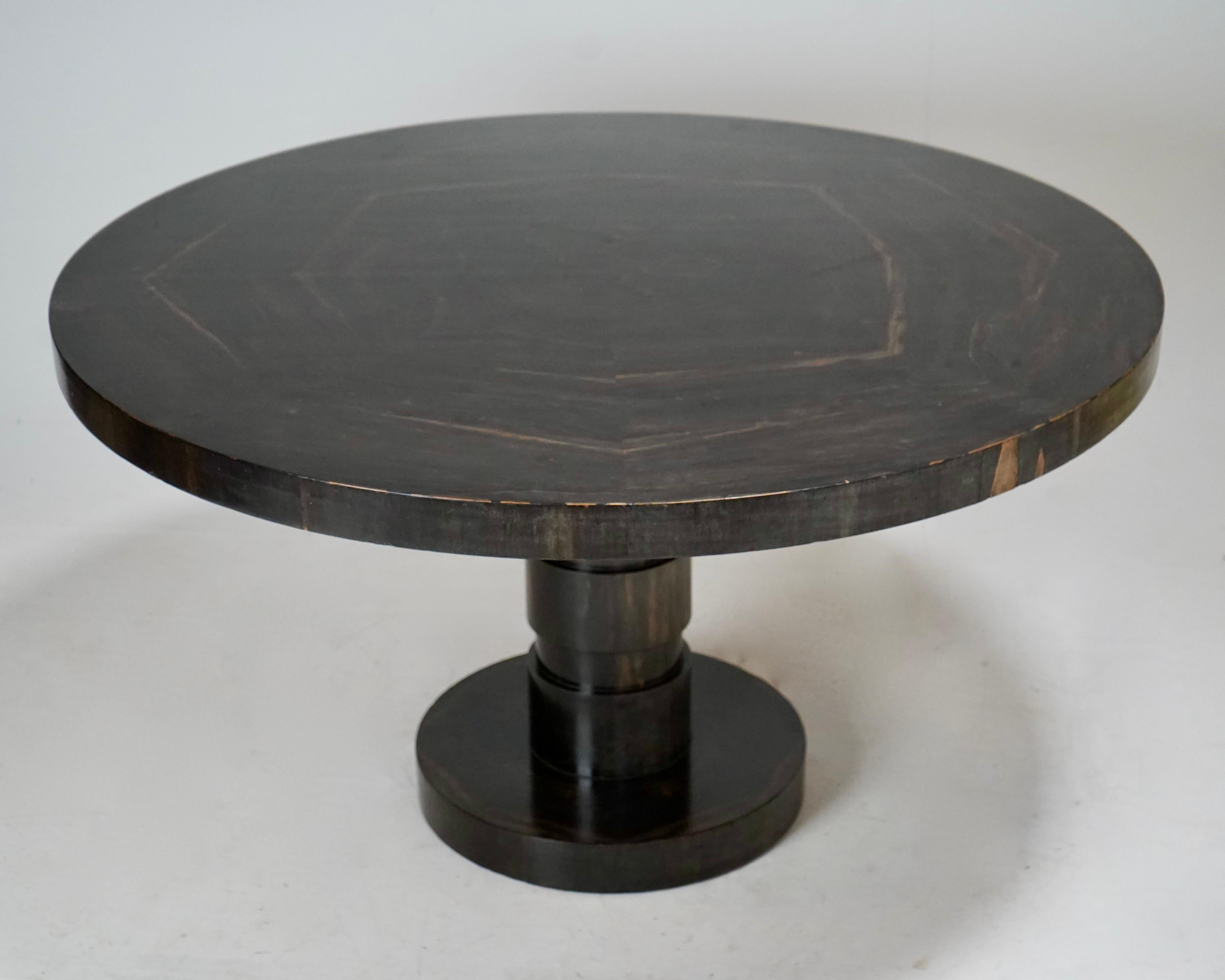 Antique 1930s Ebonised Pedestal Guéridon Hall Centre Dining Table 8