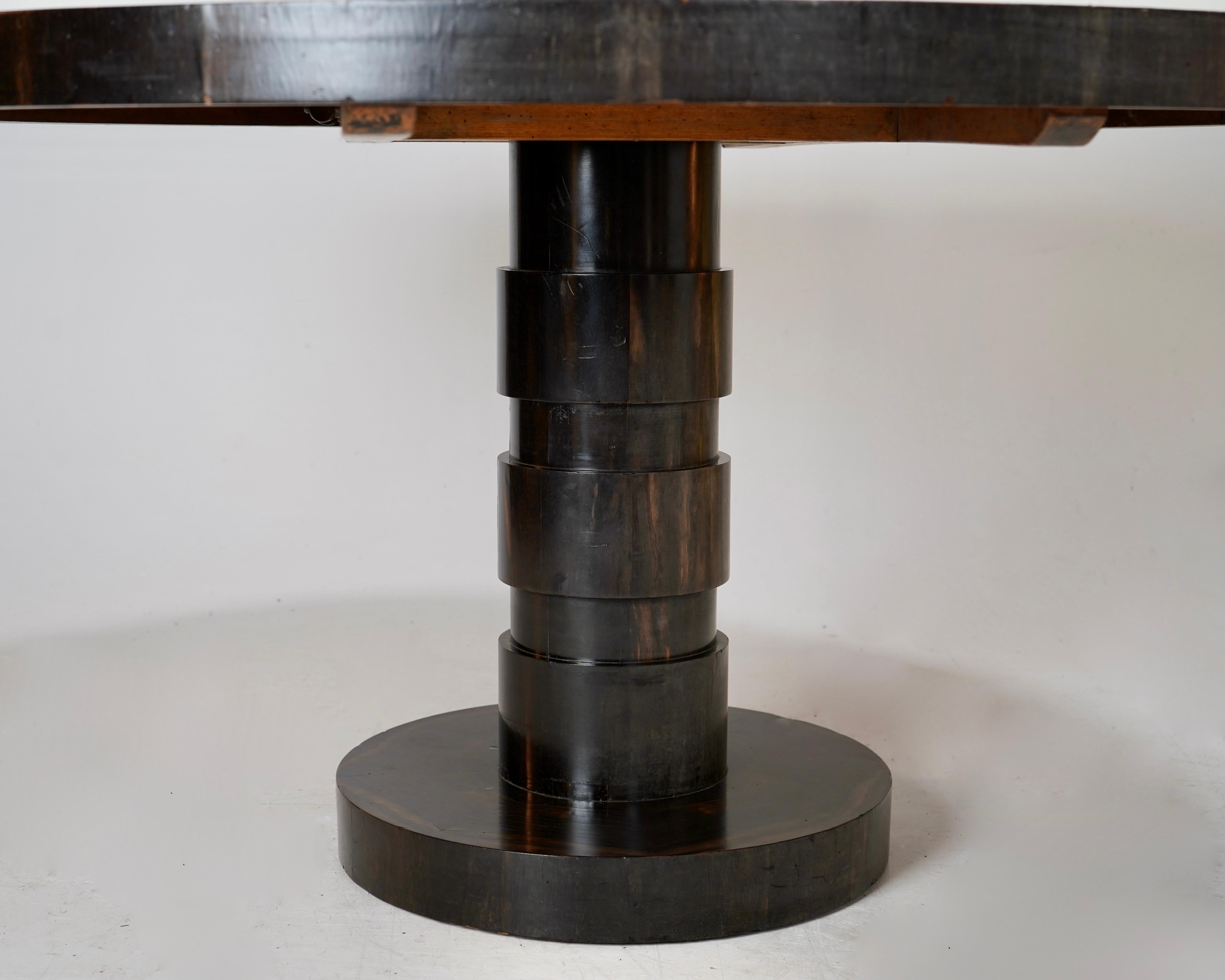 Antique 1930s Ebonised Pedestal Guéridon Hall Centre Dining Table 2