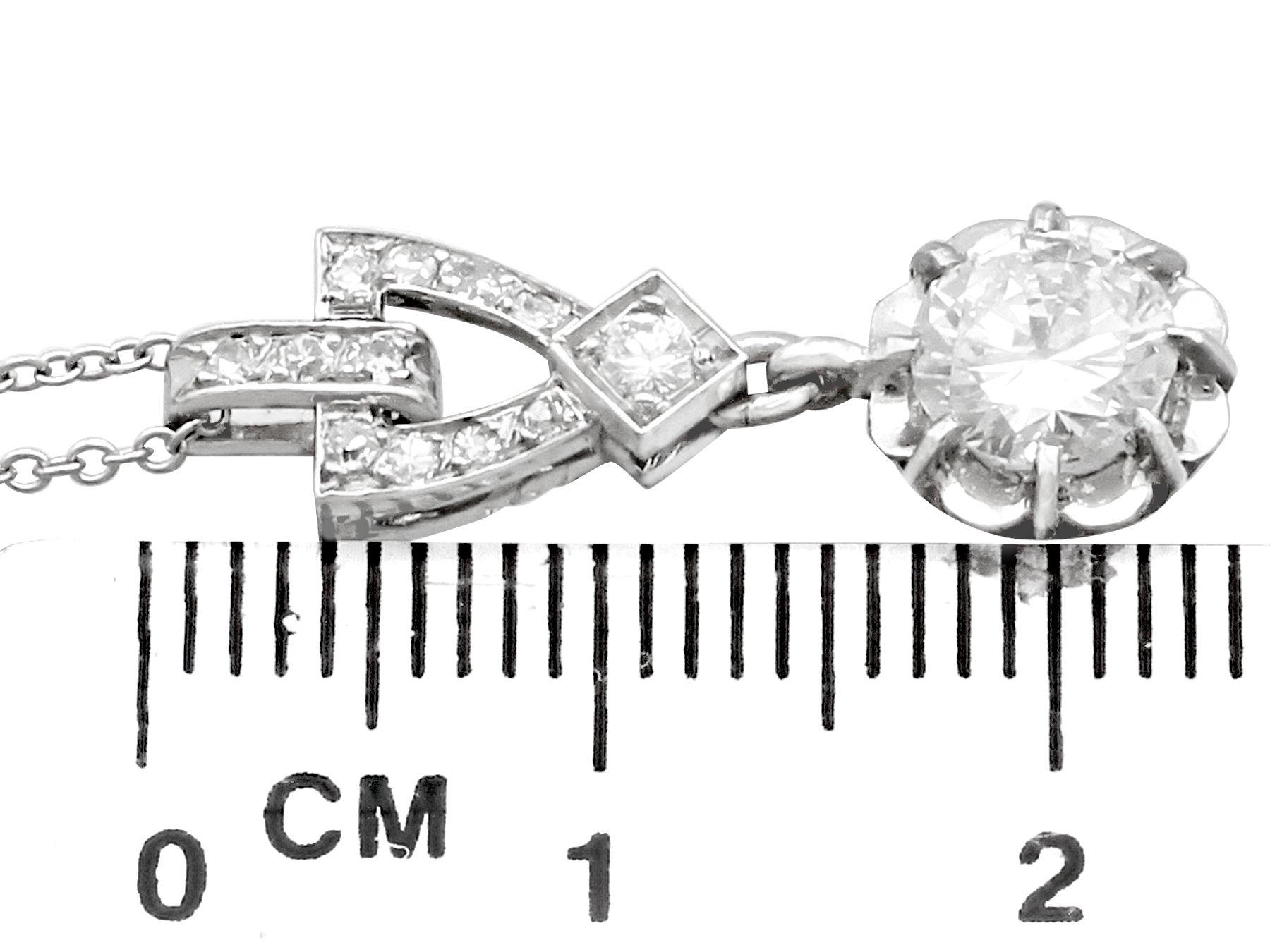 Antique 1930s French Diamond and Platinum Pendant 1