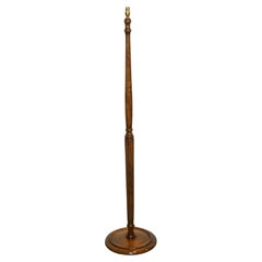 Vintage 1930'S FRENCH POLiSHED WALNUT STANDARD FLOOR LAMP