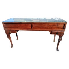 Antique 1930's Highly Carved Walnut and Glass Jewelry Display Case