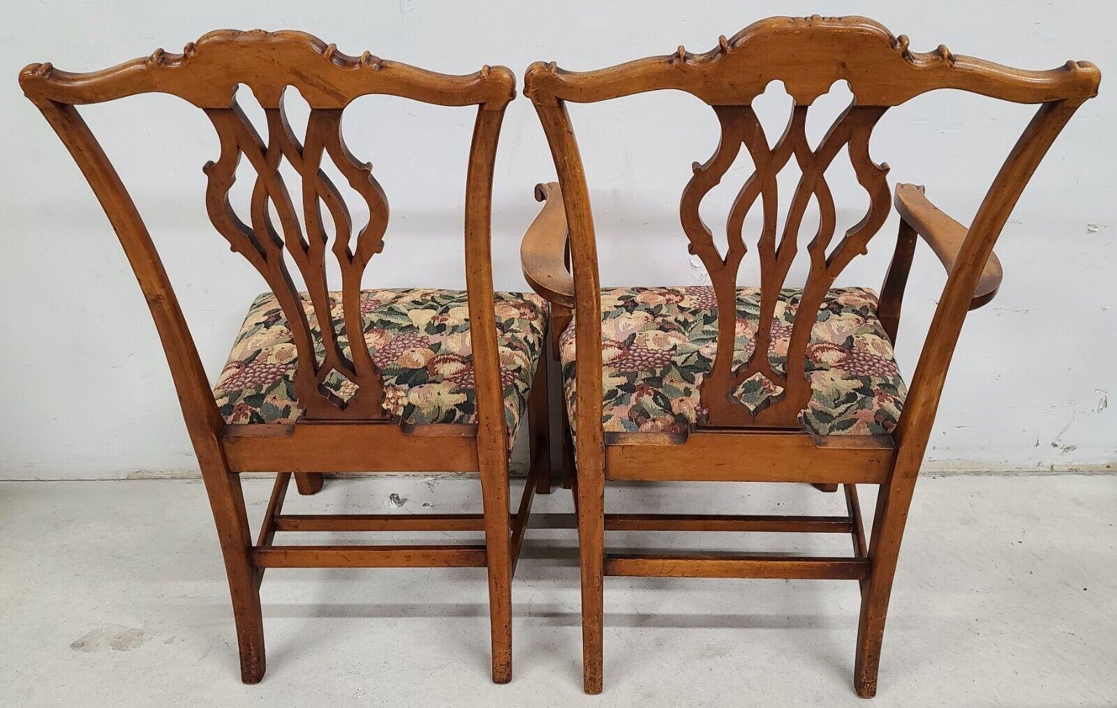 Antico set di 6 sedie da pranzo Chippendale in mogano degli anni '30 in vendita 6