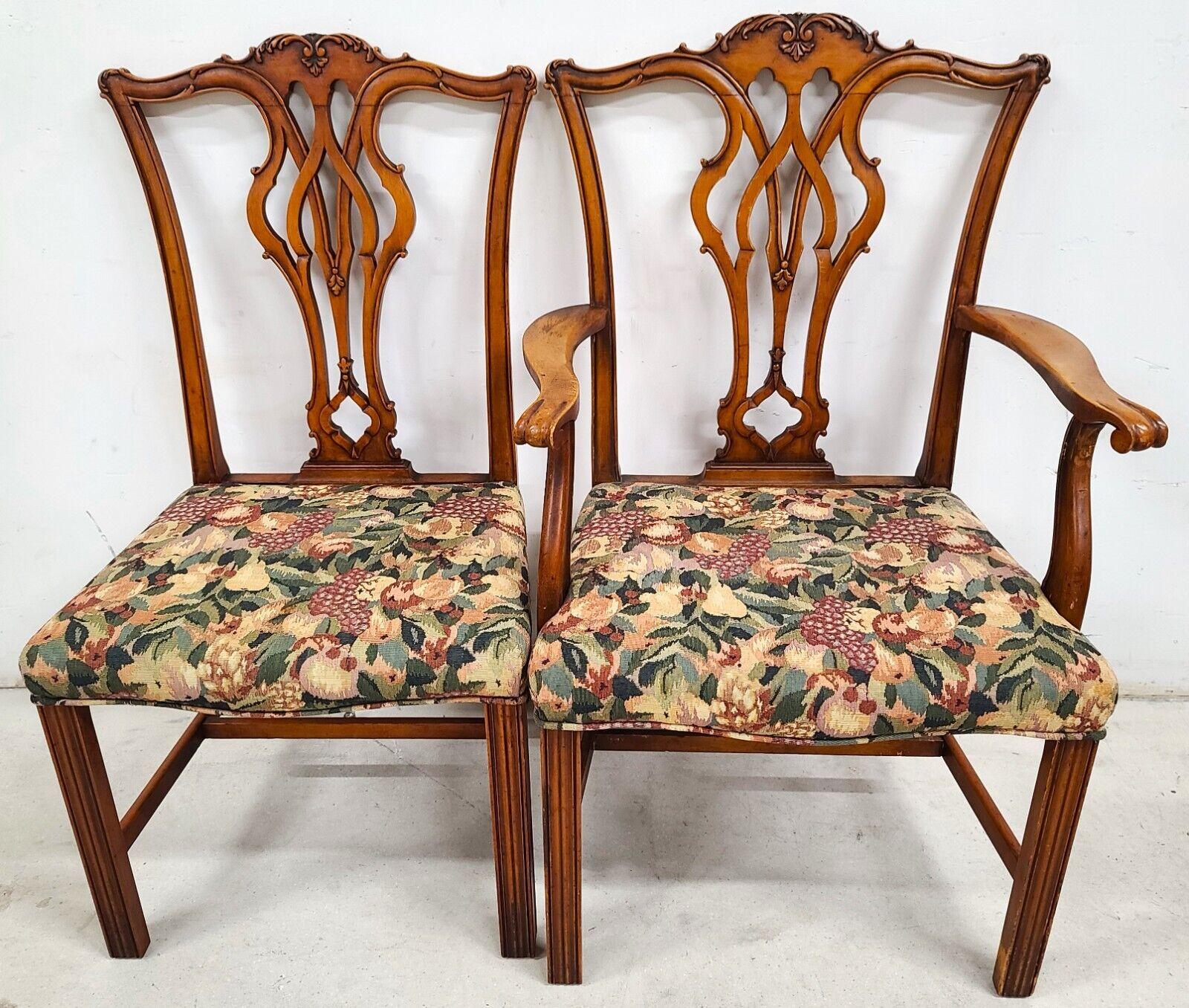 Antique 1930s Mahogany Chippendale Dining Chairs, Set of 6 For Sale 2