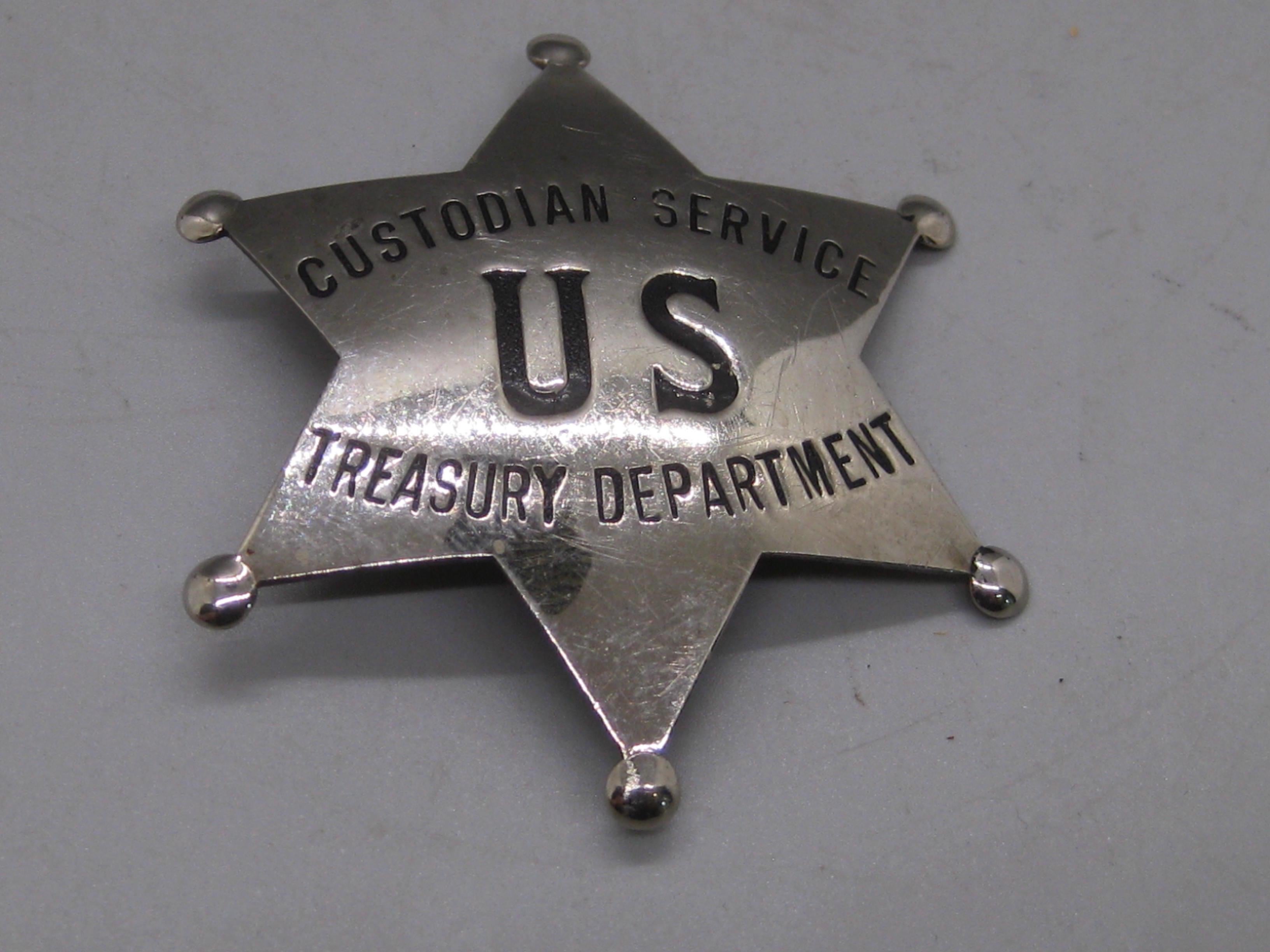 Metal Antique 1930's Moise Klinkner U.S. Custodian Service Marshall Badge OBSOLETE! For Sale