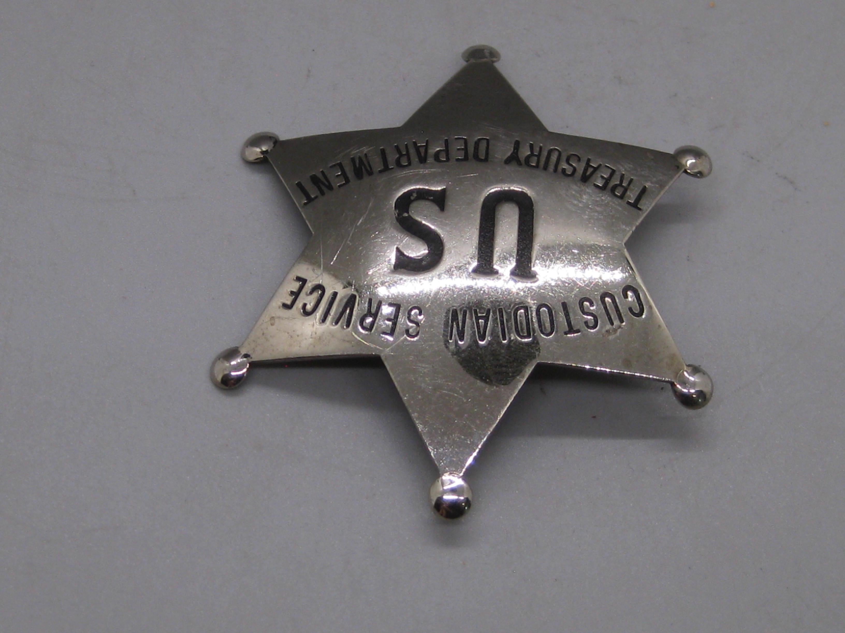 Antique 1930's Moise Klinkner U.S. Custodian Service Marshall Badge OBSOLETE! For Sale 2