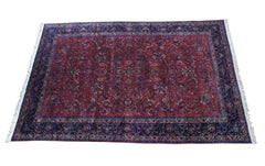 Antique 1930s Persian Mashad Cotton Wool Floral Palace Area Rug Carpet 11' x 17'